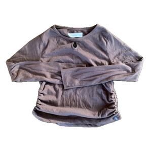 Abercrombie Kids Mauve Brown Ruched Side Long Sleeve Keyhole Top Size‎ 9/10